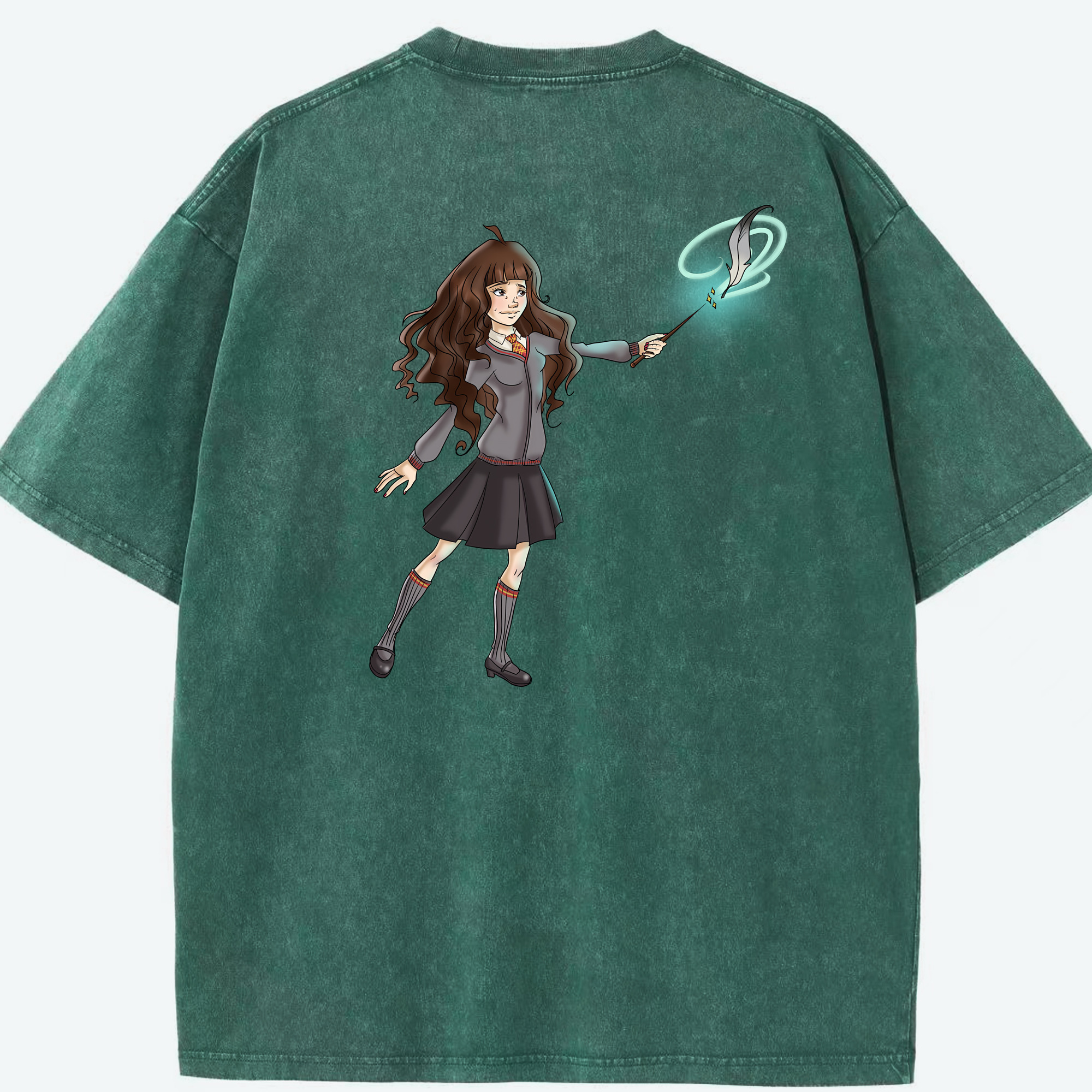 （画像用） Harry Potter ハリー・ポッターシリーズ 綿100% ヴィンテージ風 半袖Tシャツ（背面プリント）
